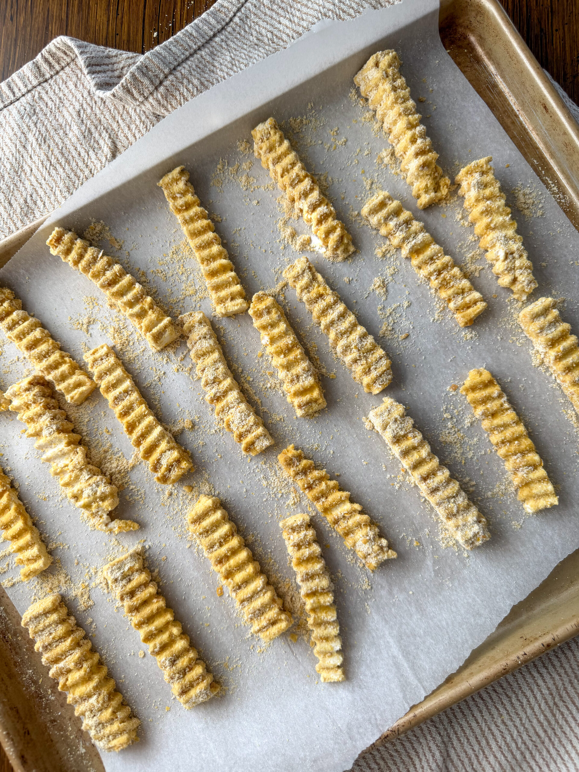 placing on baking sheet to bake