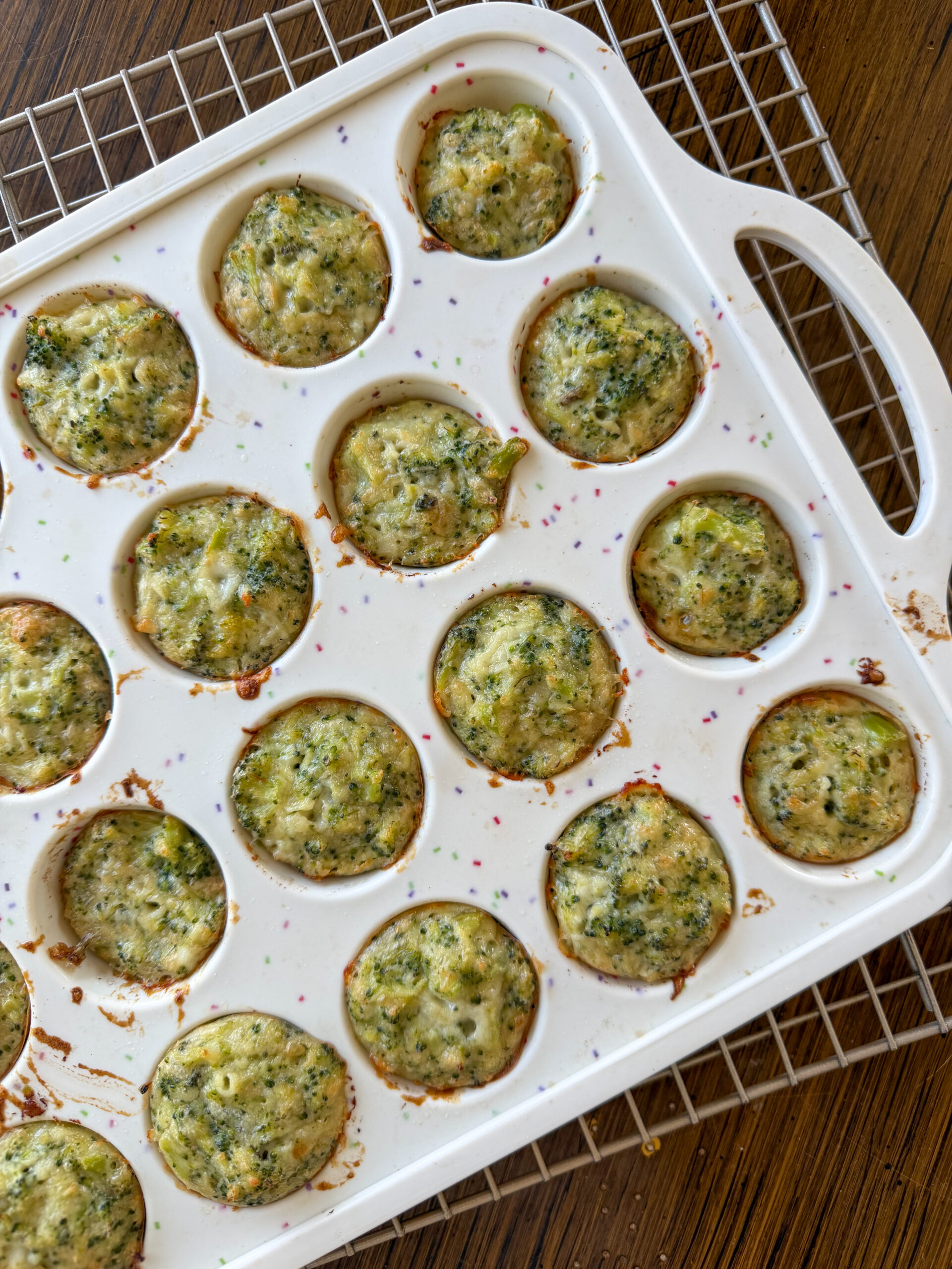 cooked broccoli cheese mini muffins