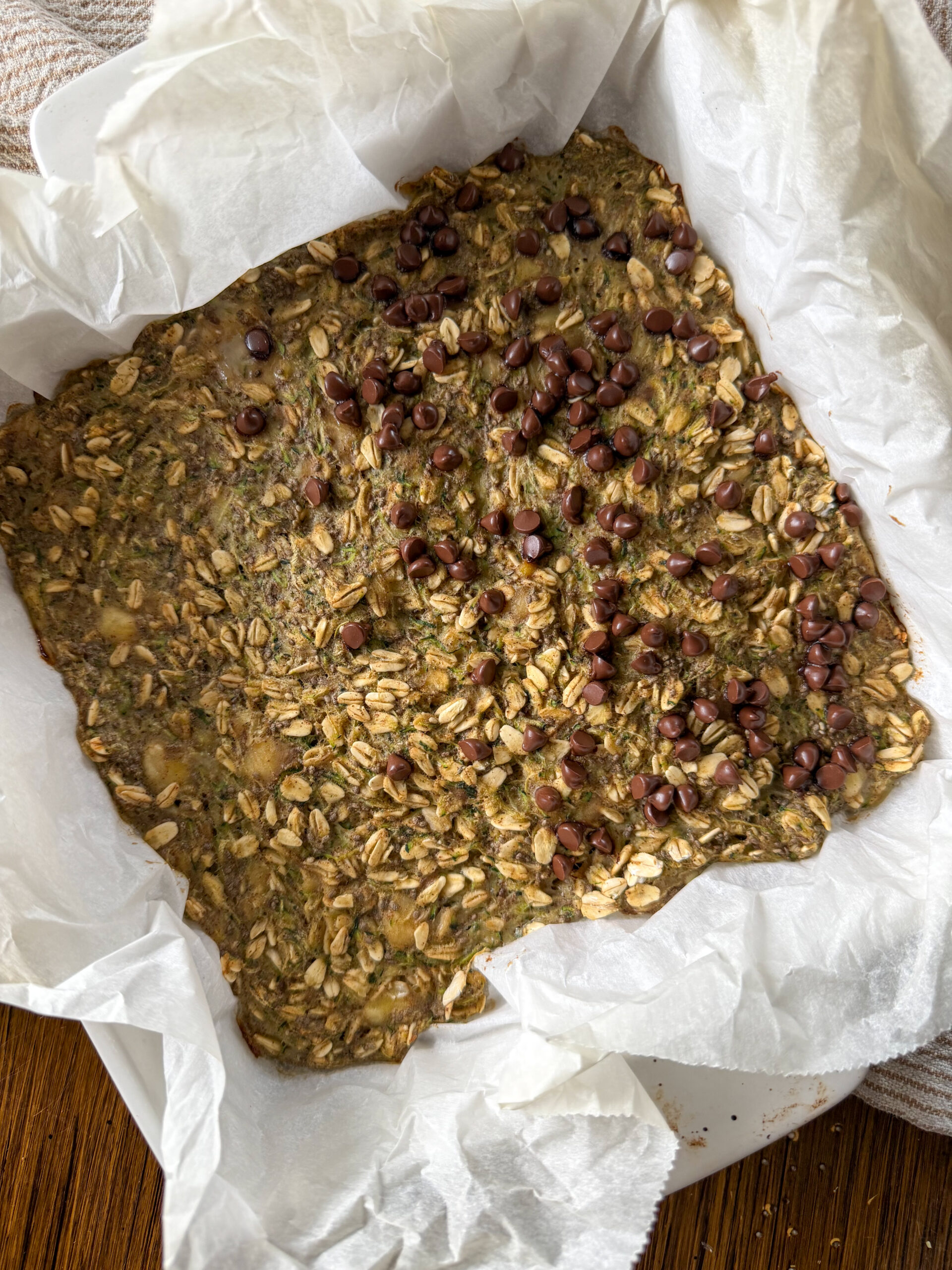 Banana Zucchini Oatmeal Bars (no added sugar, high fiber) for toddlers