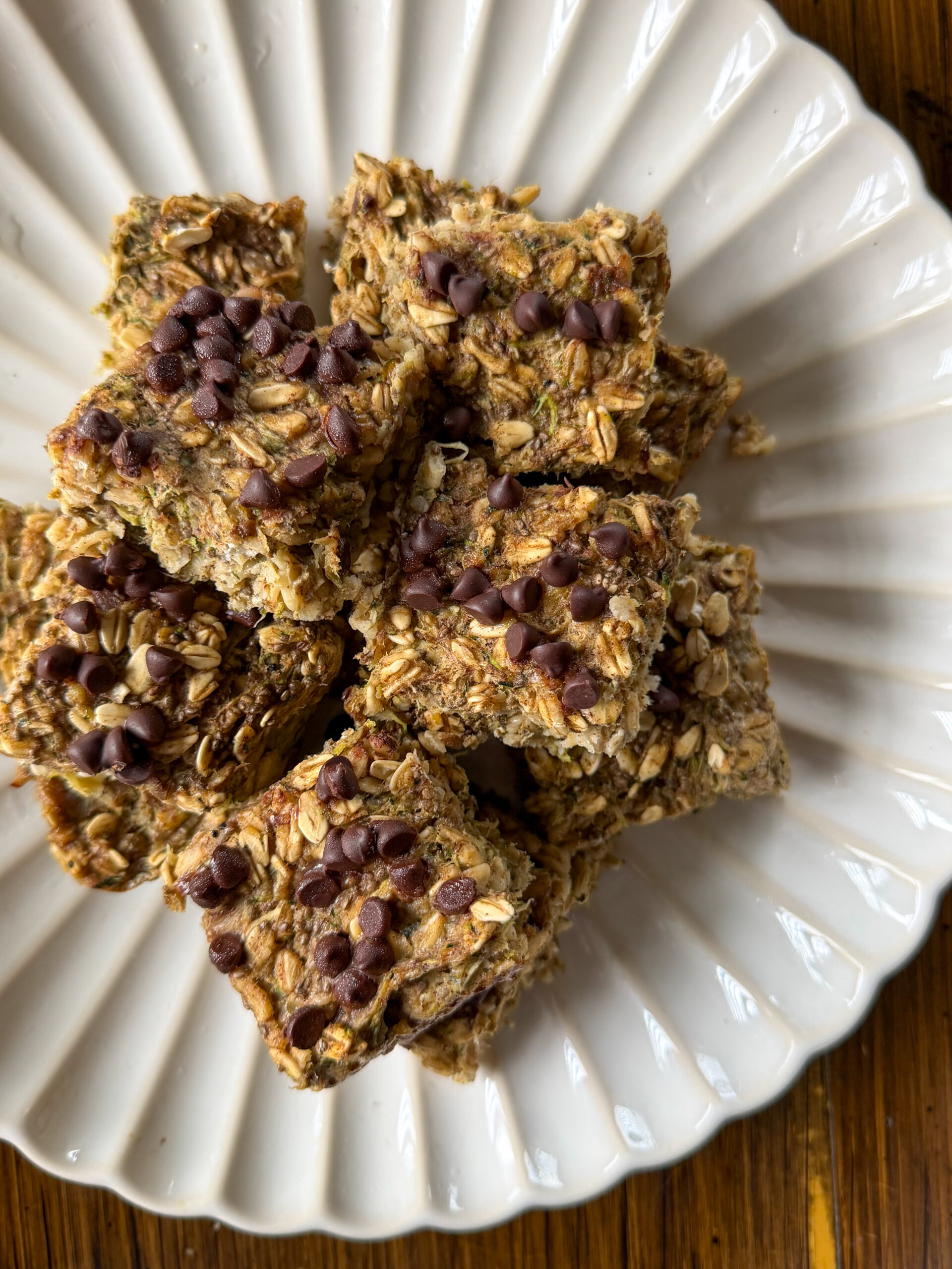 Banana Zucchini Oatmeal Bars (no added sugar, high fiber)