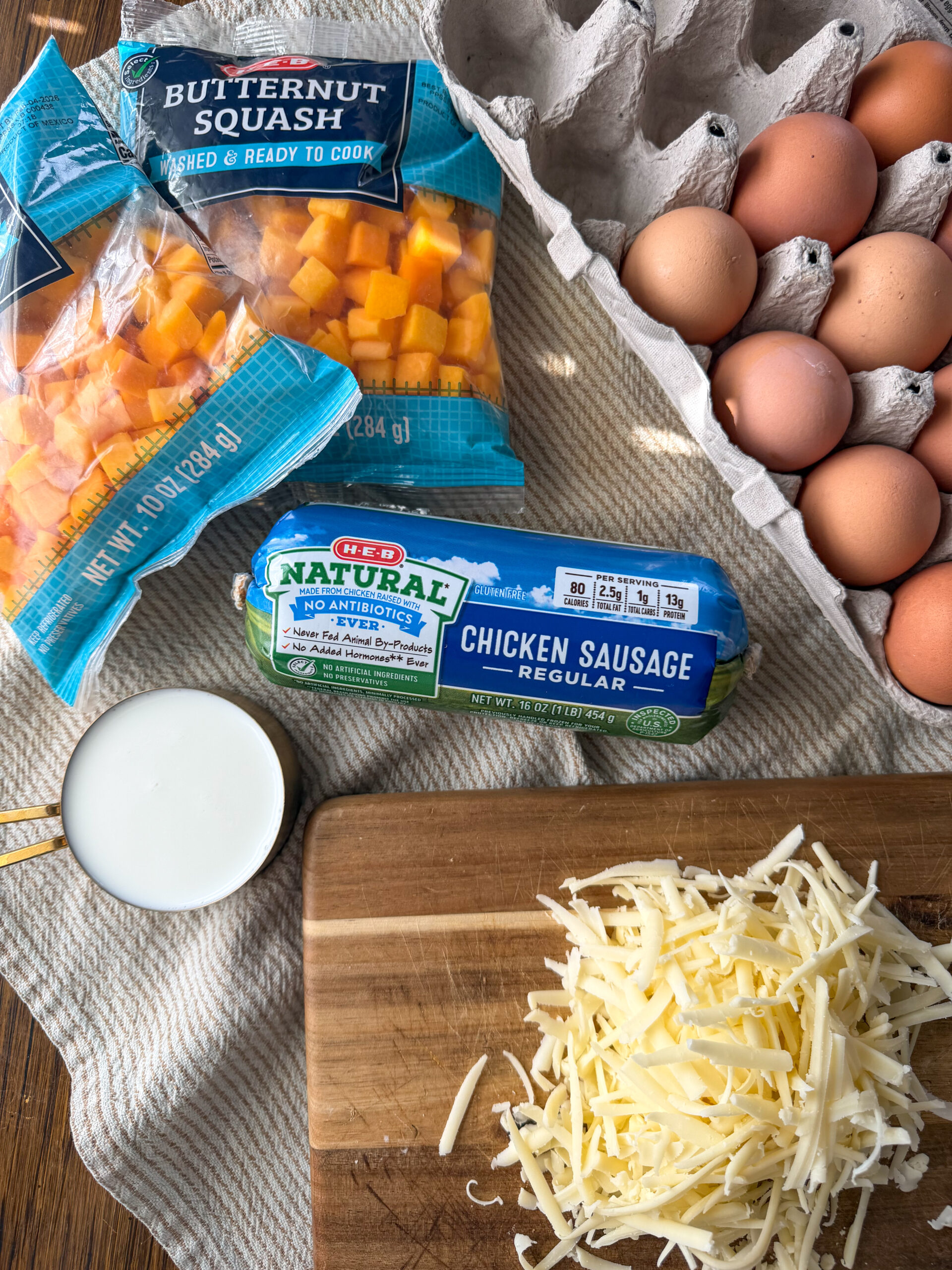 ingredients for the healthy egg bake for toddlers