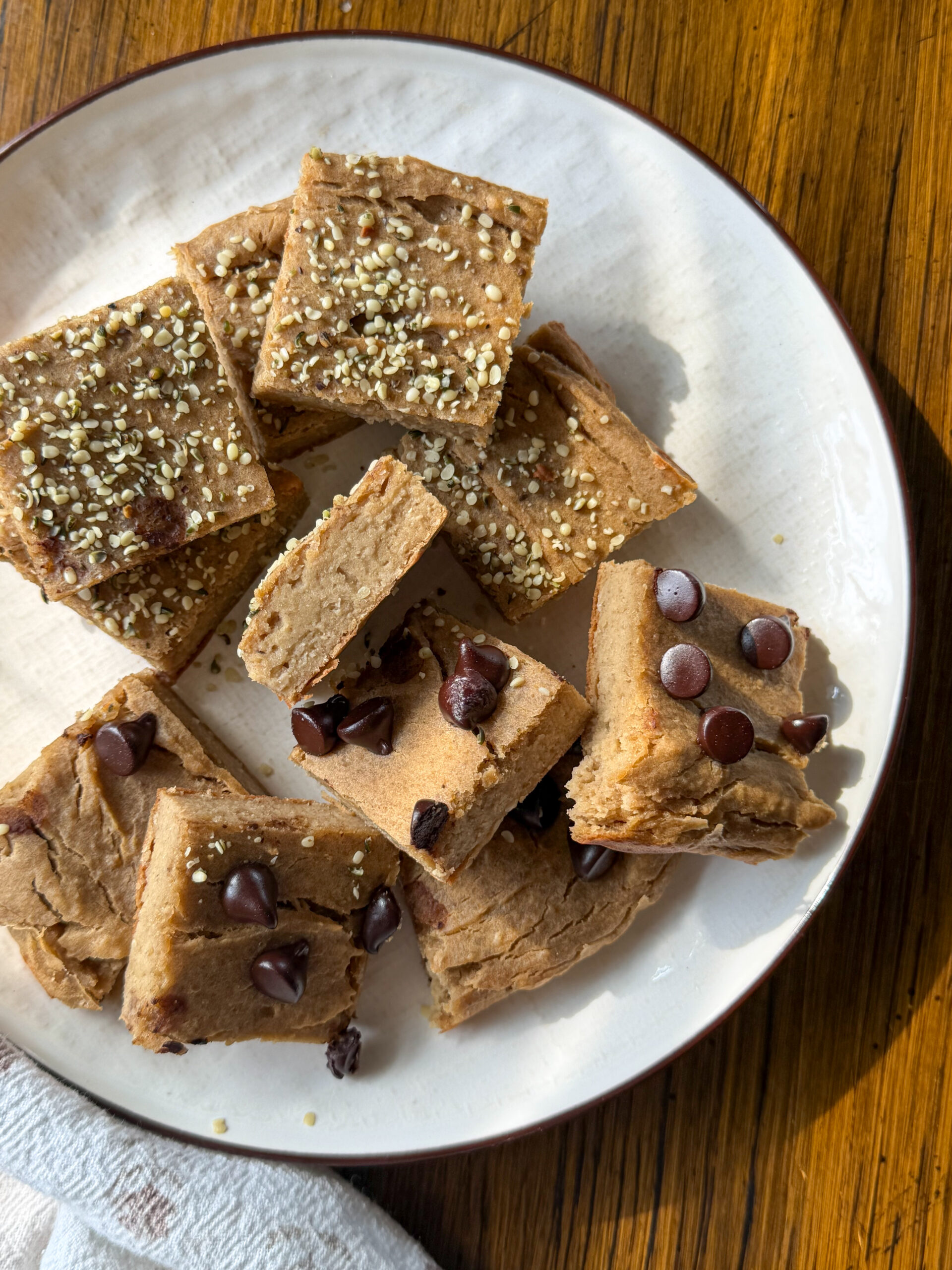 Banana Chickpea Blondies (no added sugar, toddler-friendly snack)