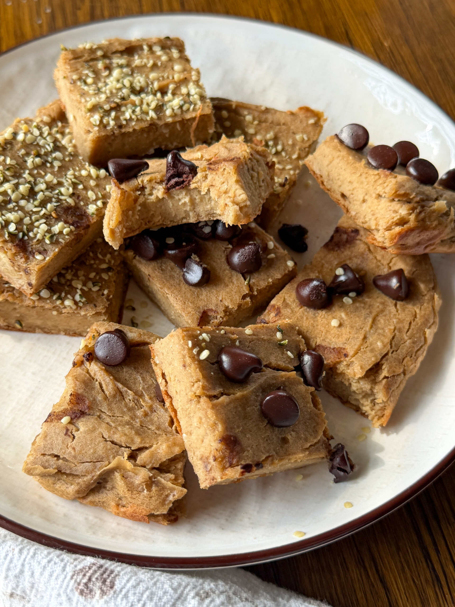Banana Chickpea Blondies (no added sugar, toddler-friendly snack)