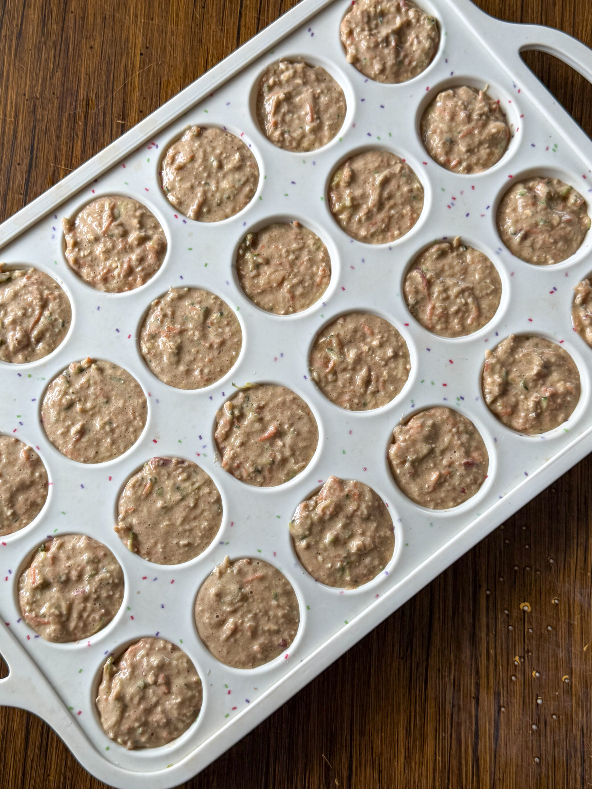dividing in the muffin pan