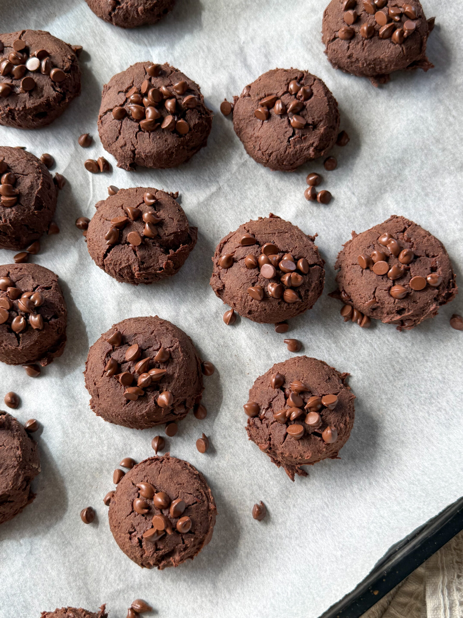 Chocolate Black Bean Cookies (egg-free + no added sugar)