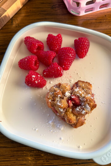 strawberry french toast cups for toddlers, valentine's day breakfast