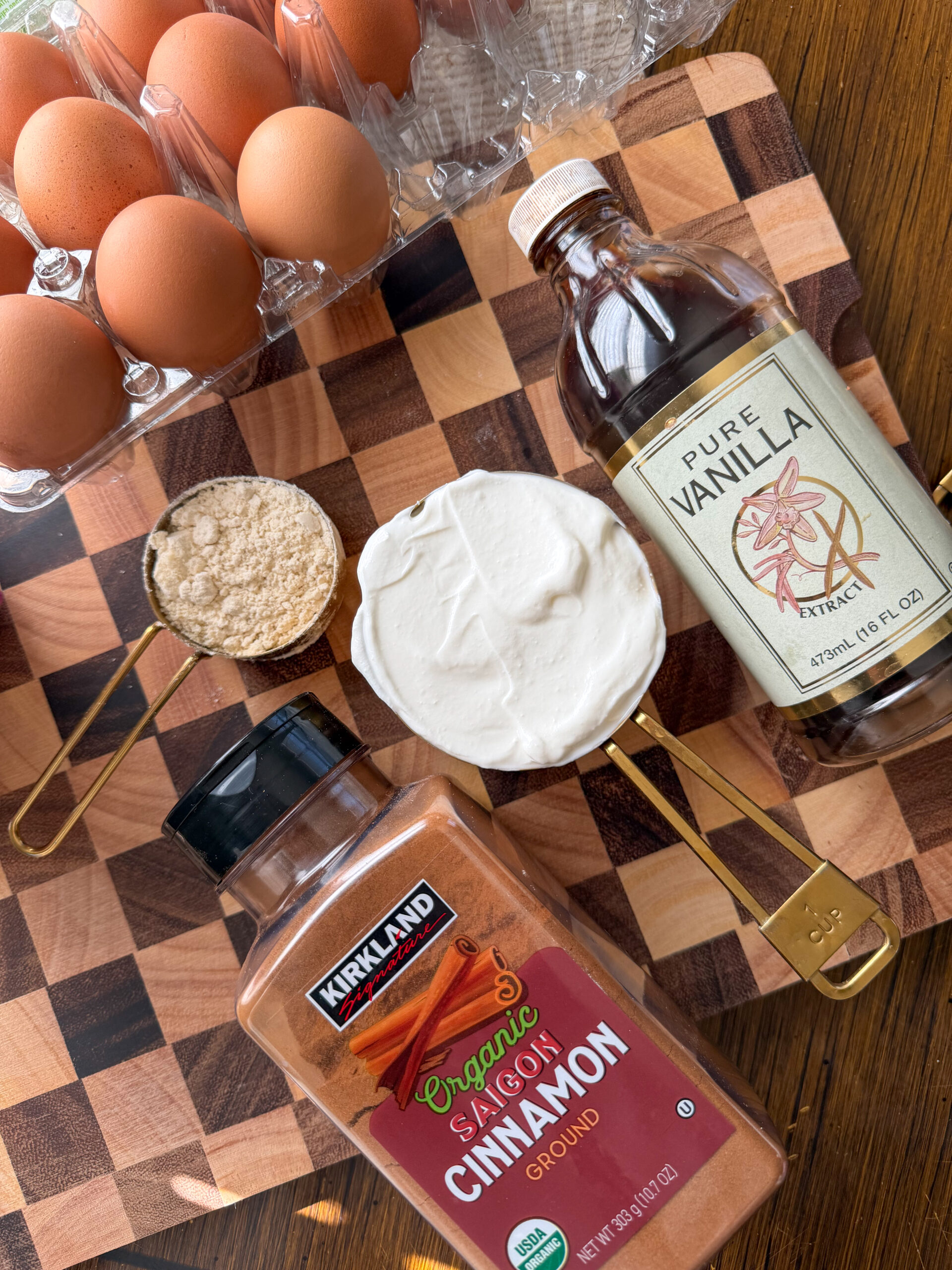 ingredients for Cinnamon Roll Baked Yogurt Bars (easy breakfast cheesecake)