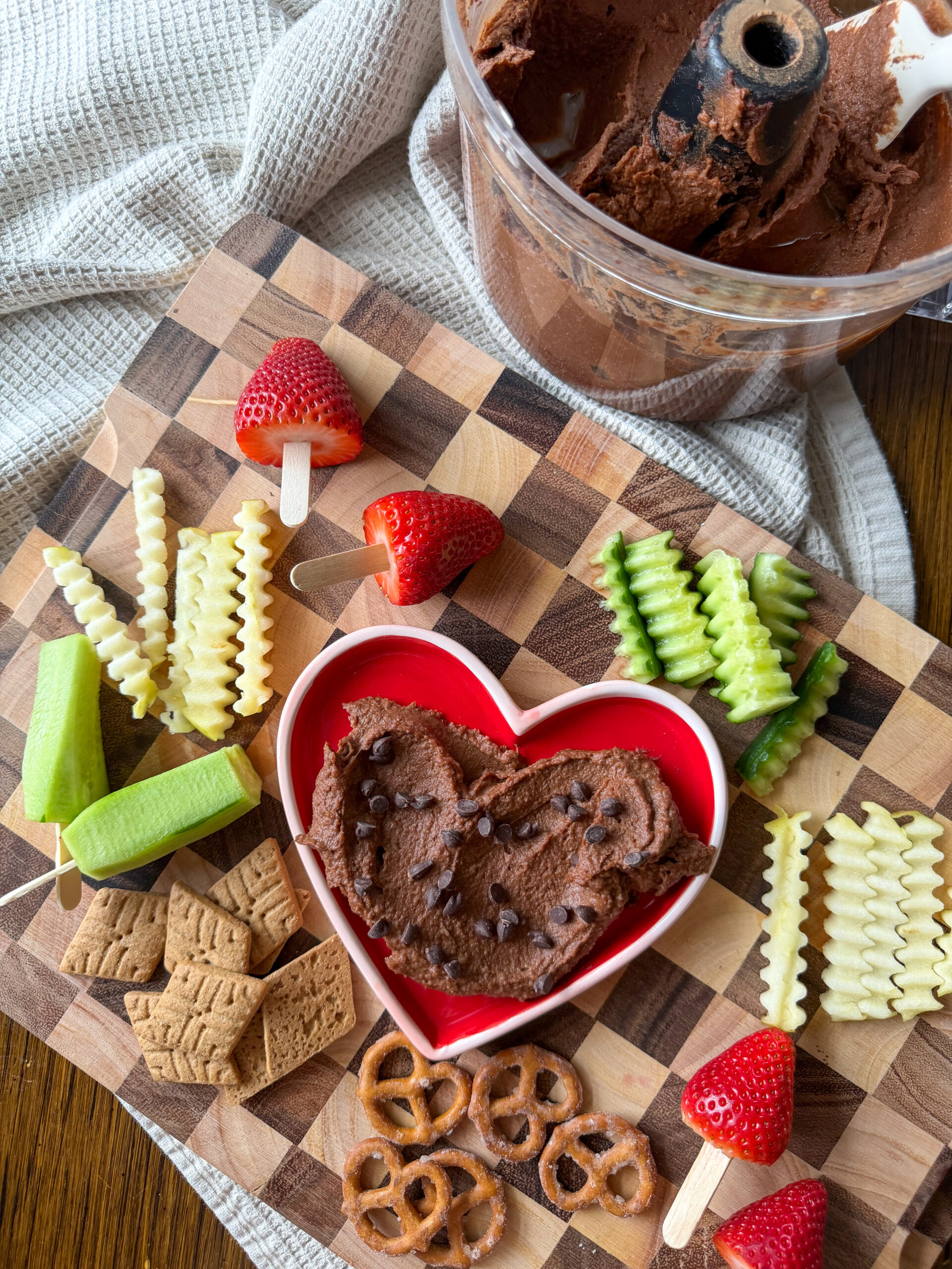 Chocolate Brownie Batter Hummus (simple chickpea dip for kids)