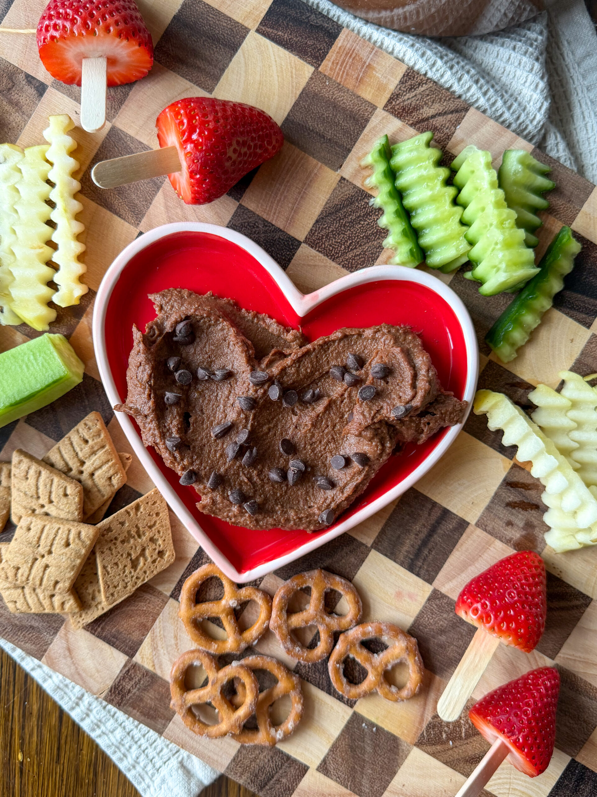 Chocolate Brownie Batter Hummus (simple chickpea dip for kids)