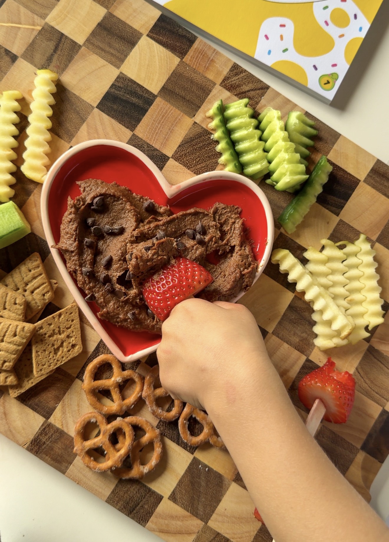 Chocolate Brownie Batter Hummus (simple chickpea dip for kids)