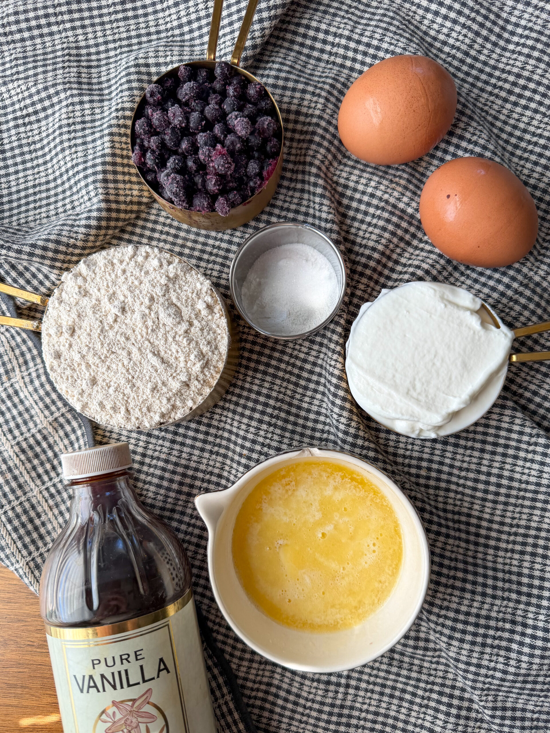 ingredients for Blueberry Muffin Tops (easy, toddler-friendly breakfast prep)