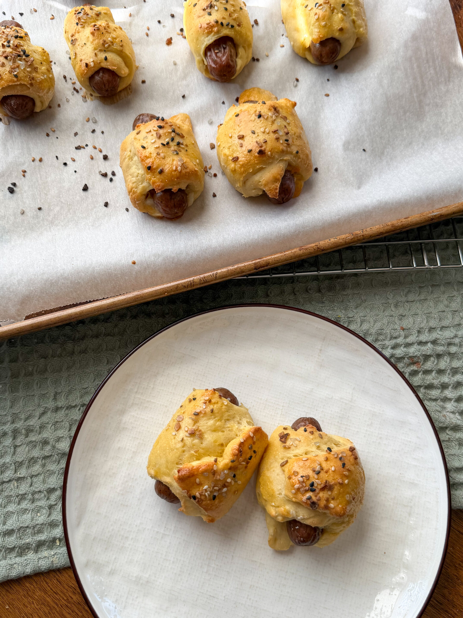 Healthy Pigs in a Blanket for toddlers (using easy Greek yogurt dough!)