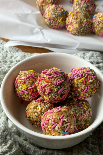 sugar cookie chickpea energy bites