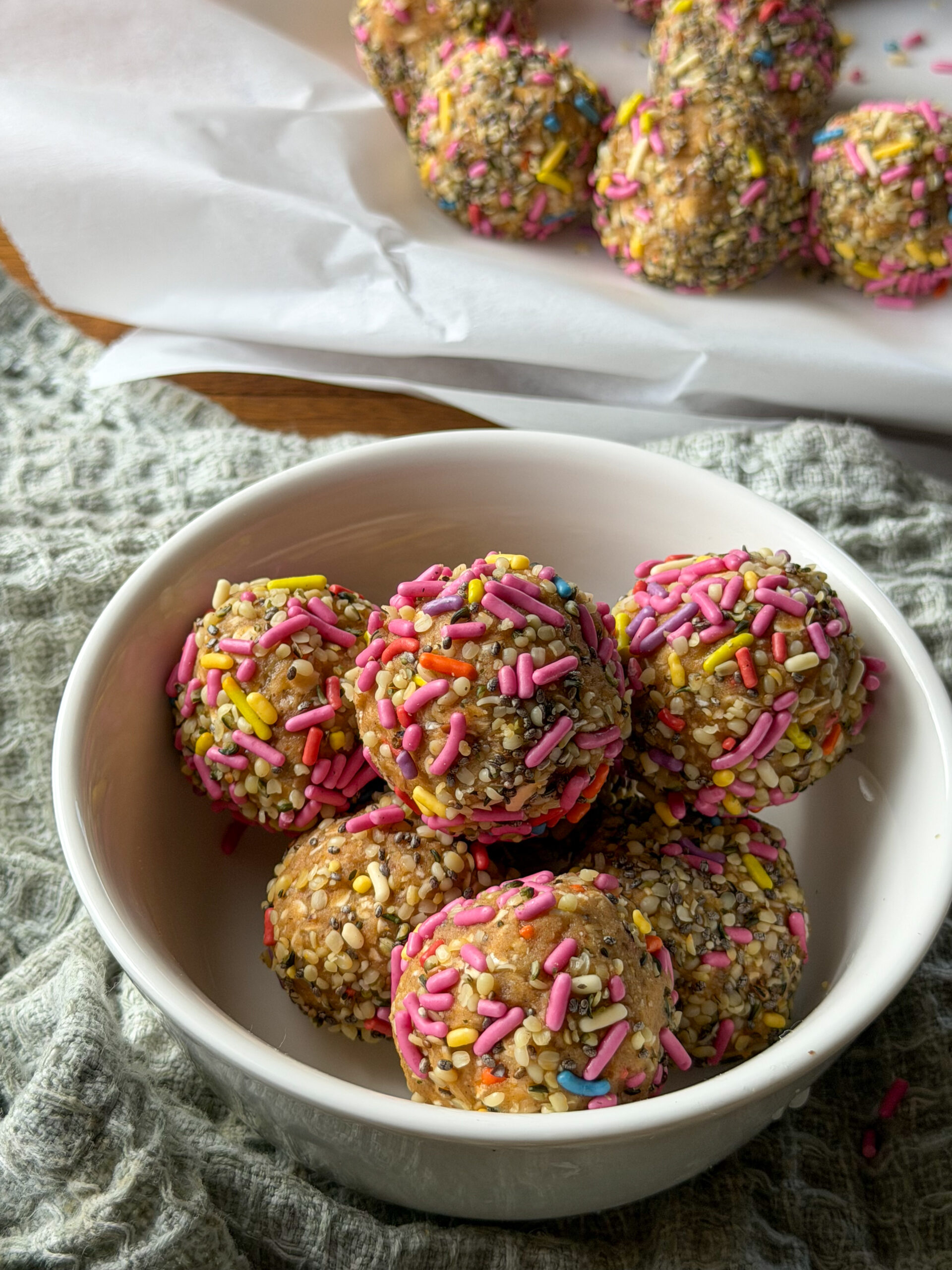 sugar cookie chickpea energy bites