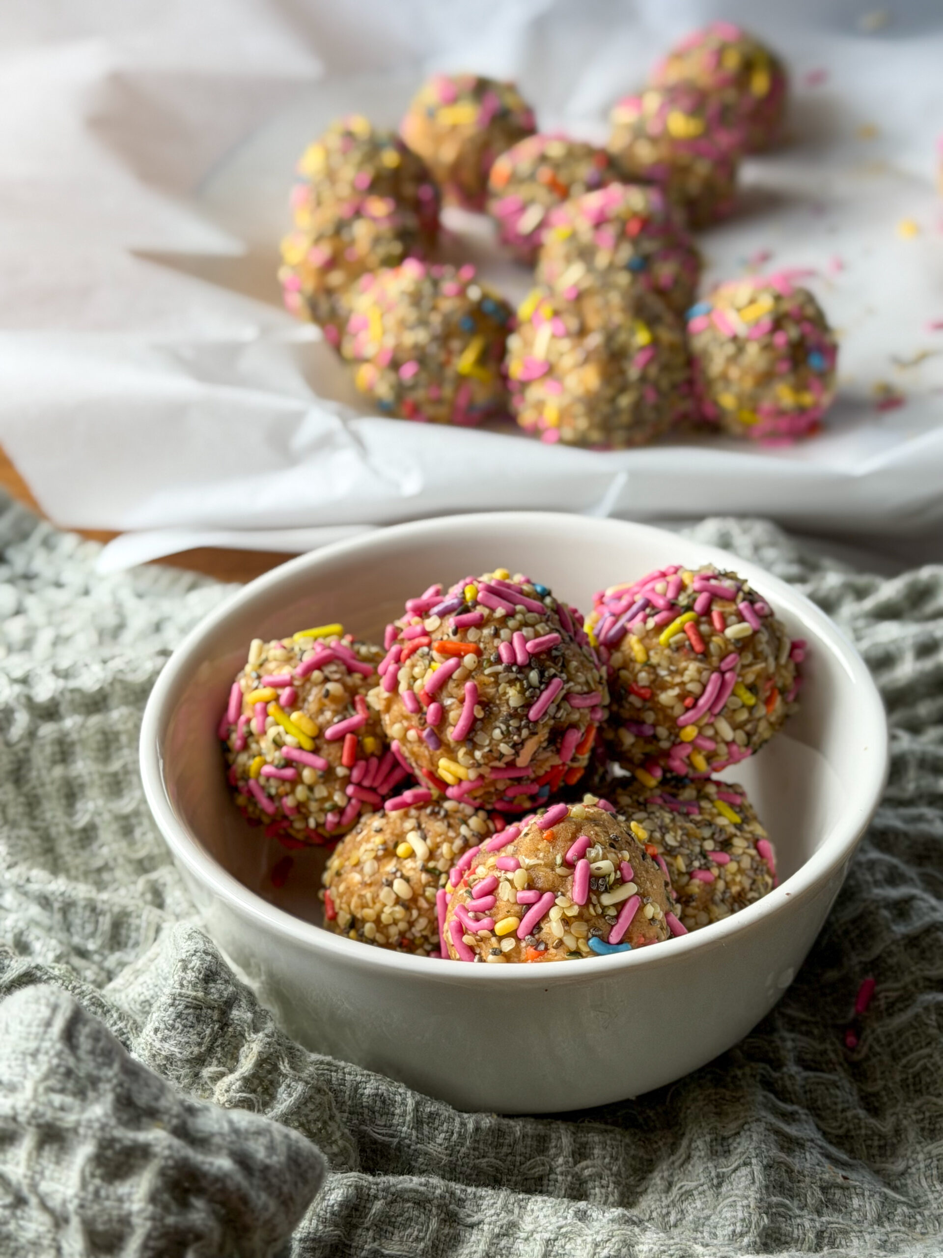 Chickpea Energy Bites (sugar cookie flavor, healthy toddler snack) for kids and toddlers