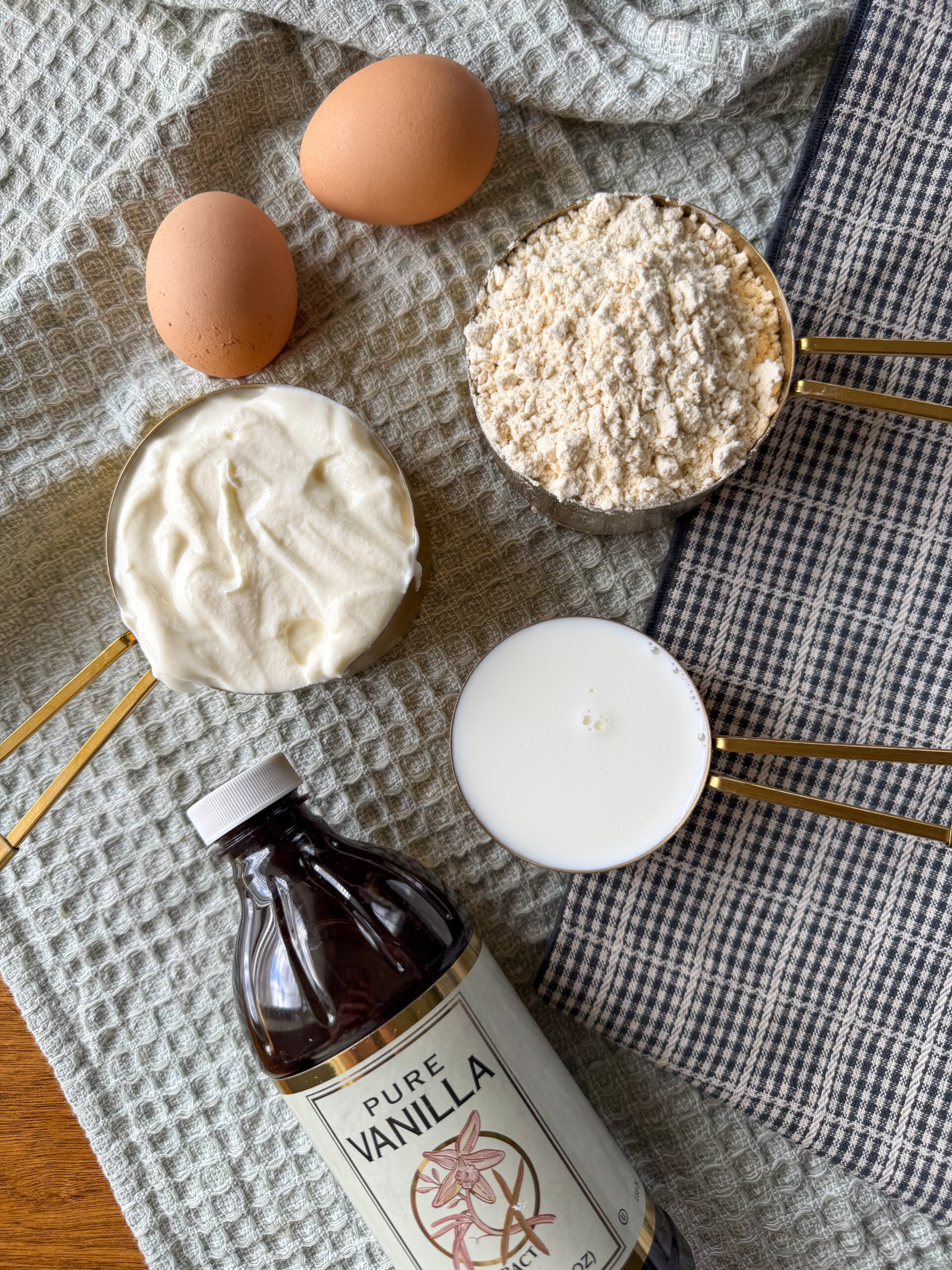 ingredients for the Easy Sheet Pan Protein Pancakes (with Greek yogurt)
