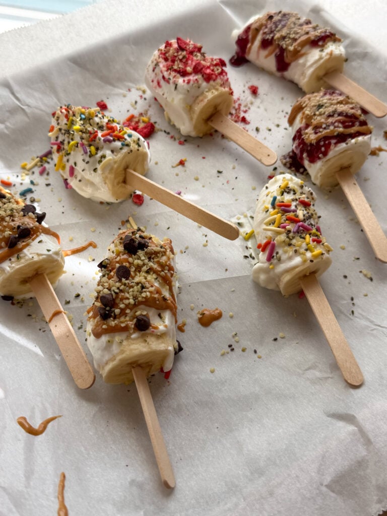 Banana Yogurt Popsicles (easy toddler-friendly frozen snack)