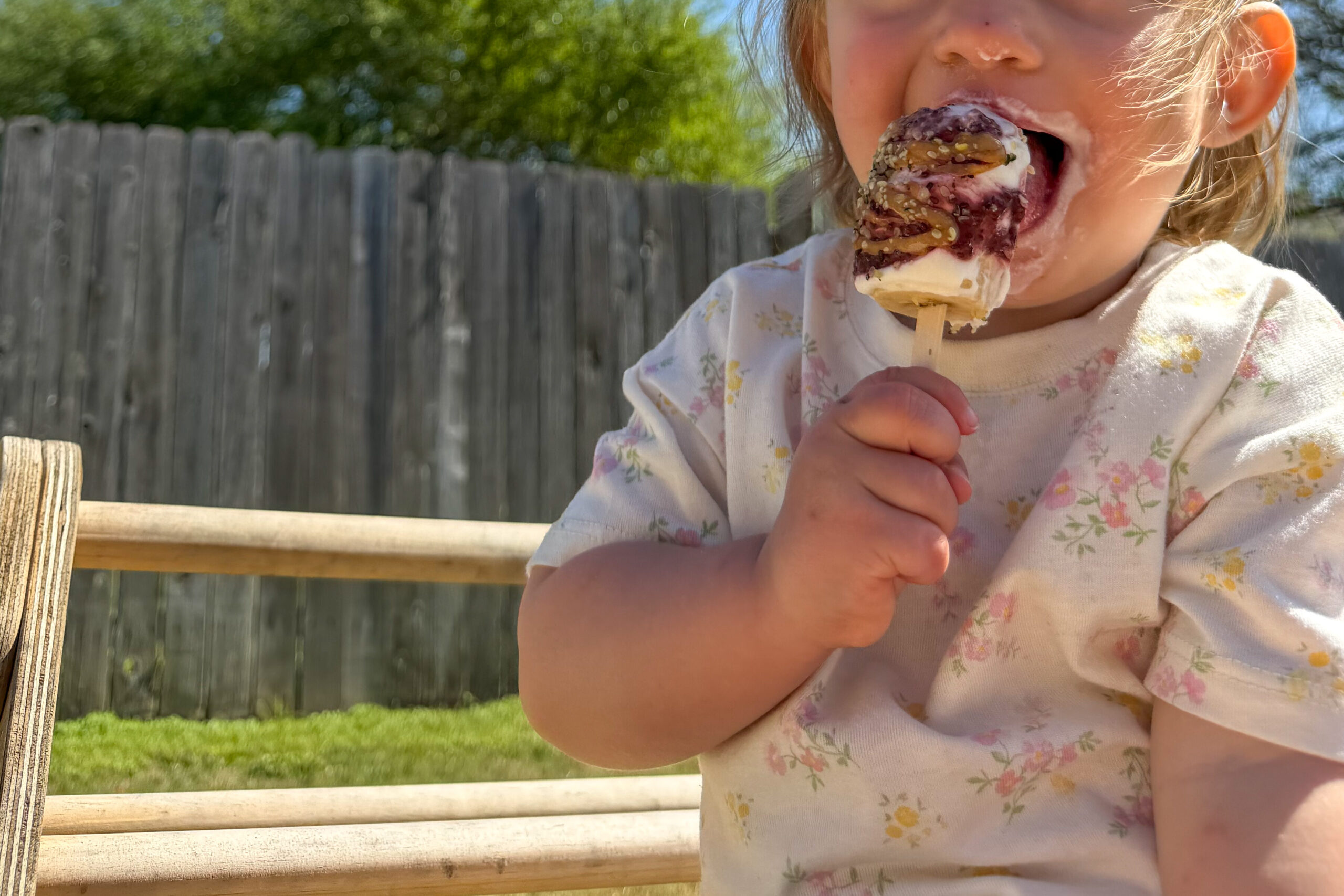 Banana Yogurt Popsicles (easy toddler-friendly frozen snack) for toddlers