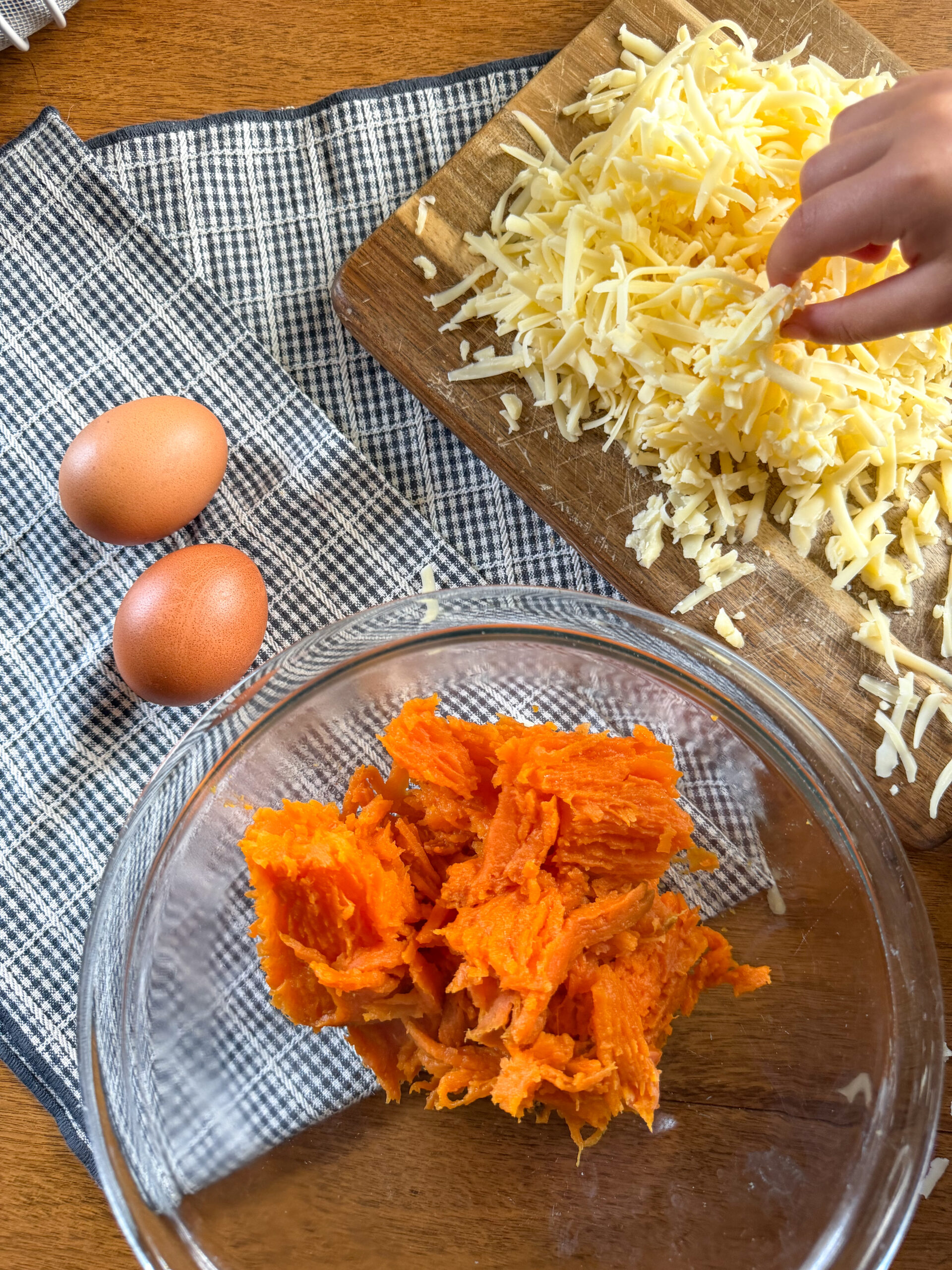 ingredients for the Savory Sweet Potato Waffles (only 3 simple ingredients!)