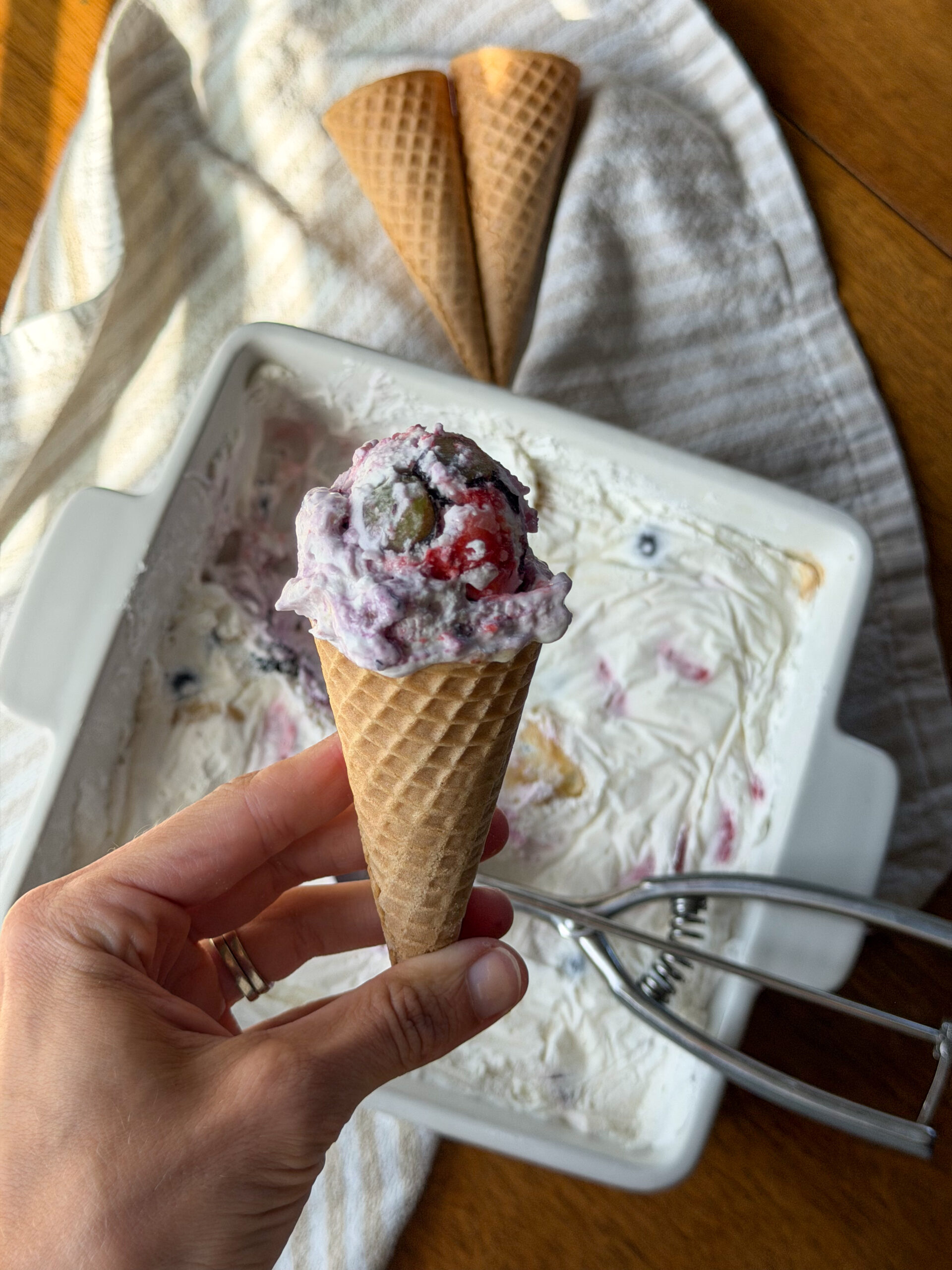 Frozen Yogurt for Kids (easy, soft serve cones), healthy ice cream for toddlers