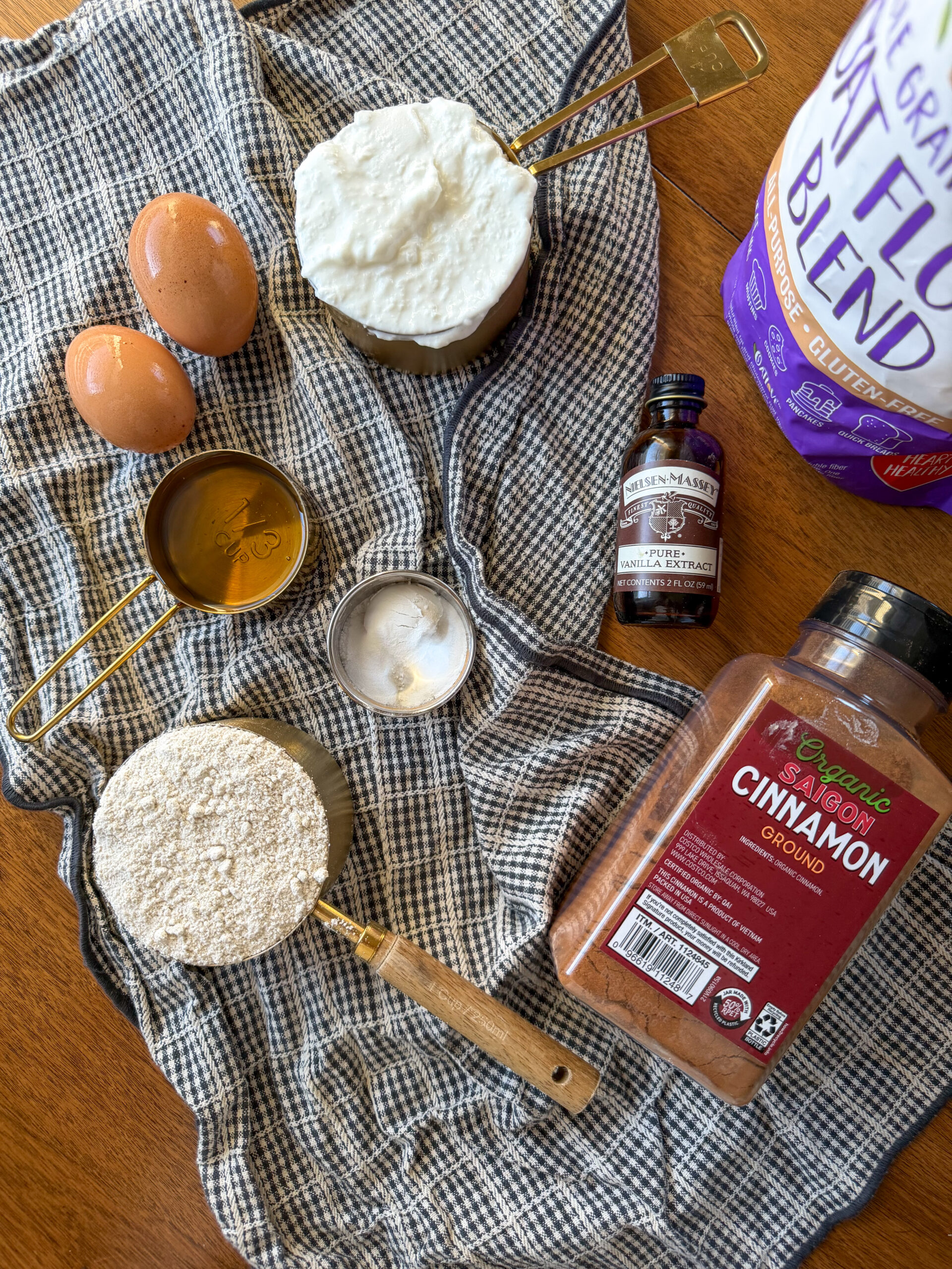 ingredients for the cinnamon roll muffins