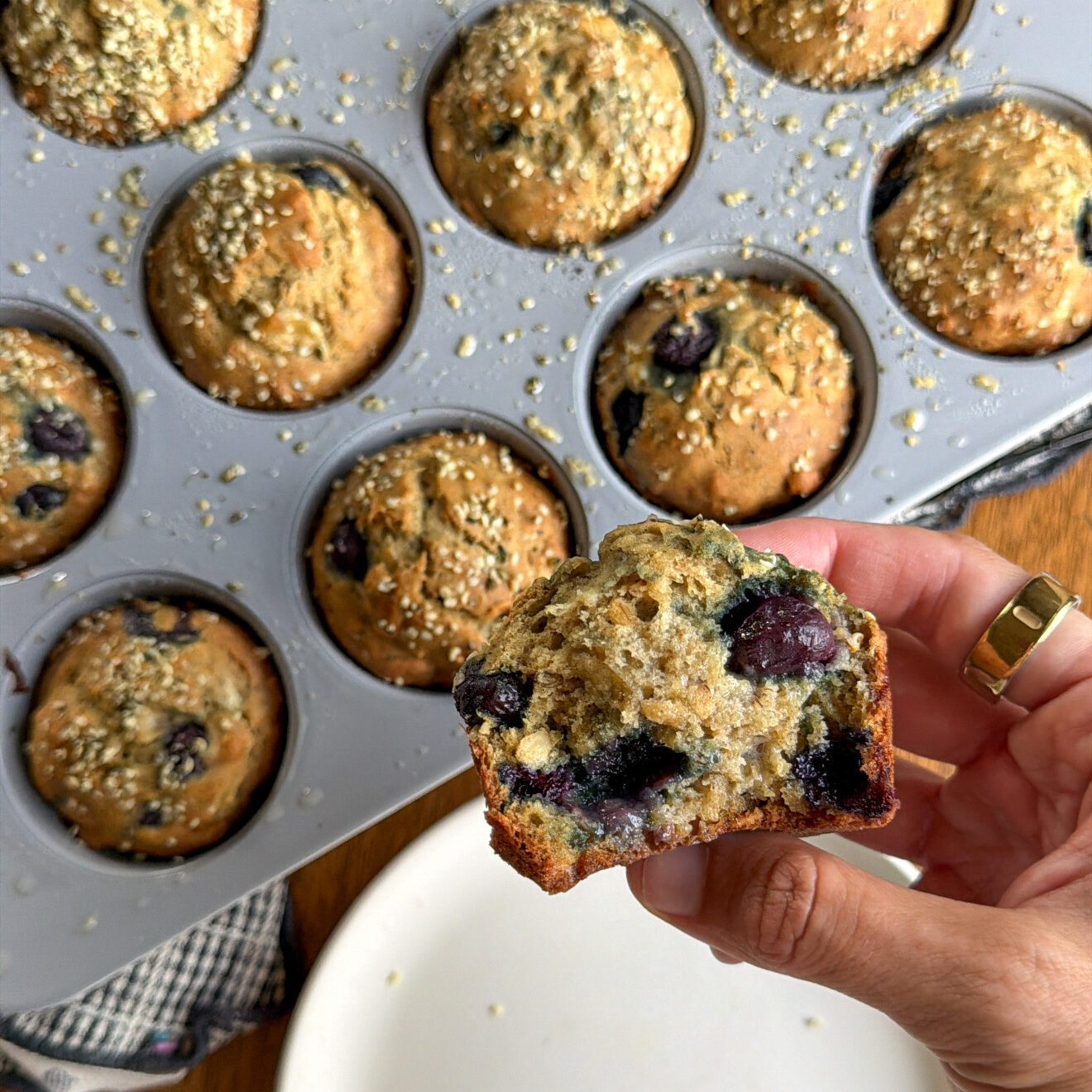 Healthy Blueberry Banana Muffins for kids (easy to make, no added sugar)