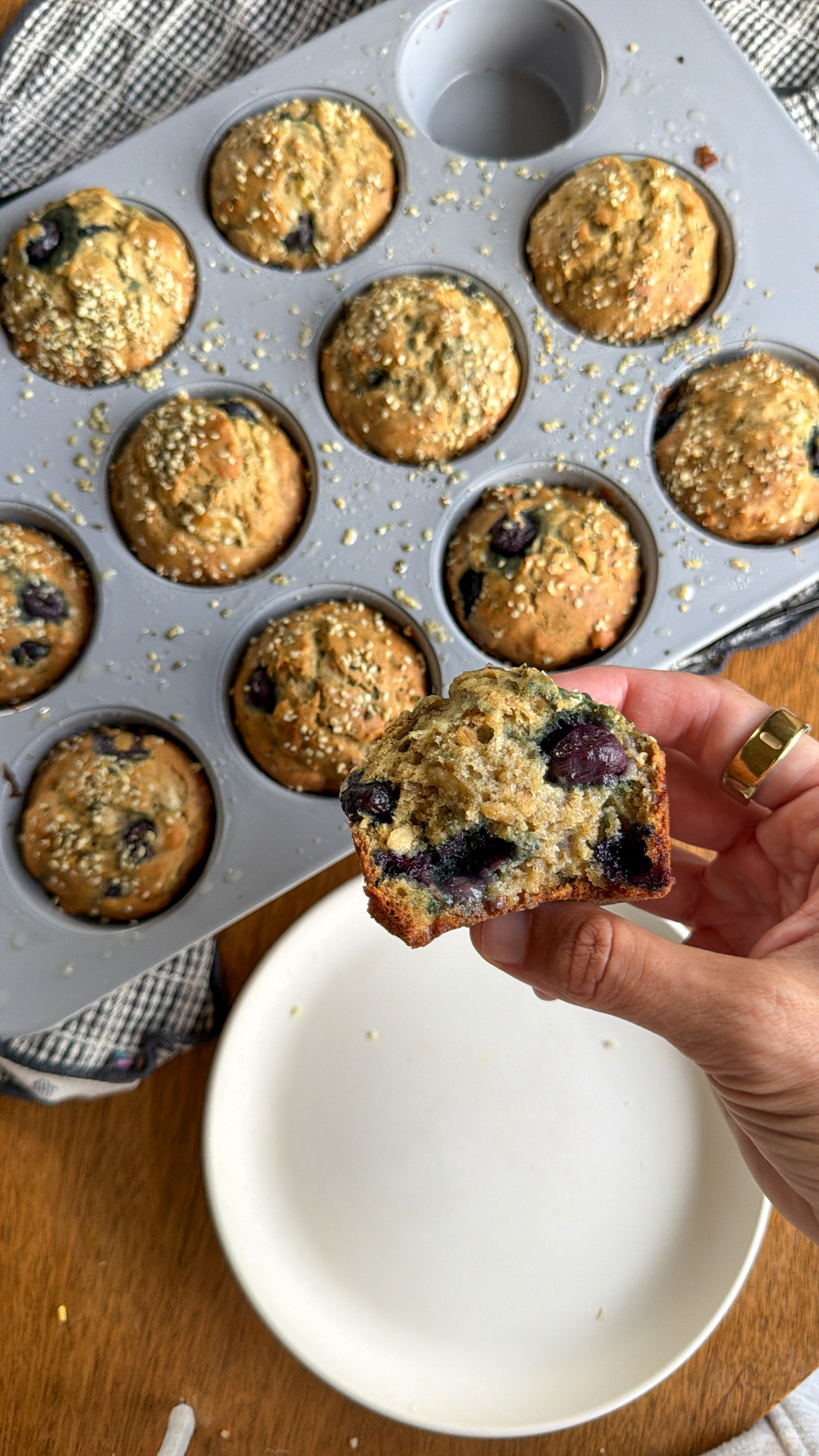 Healthy Blueberry Banana Muffins for kids (easy to make, no added sugar)