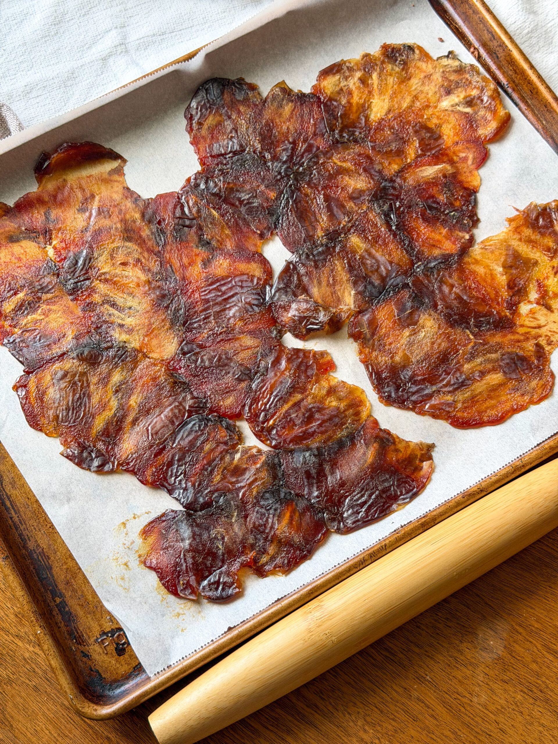 flattened dates on sheet pan