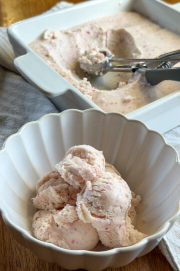Peach Cottage Cheese Ice Cream (easy to make, high protein)