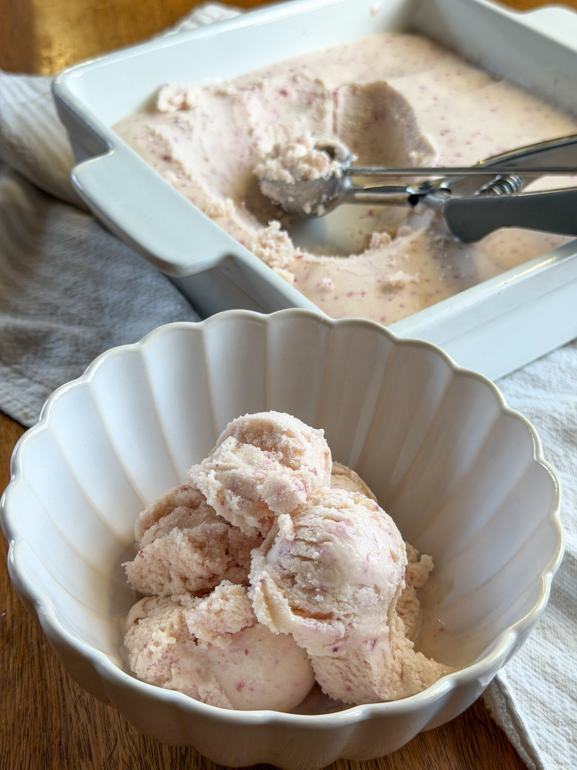 Peach Cottage Cheese Ice Cream for toddlers (easy to make, high protein)