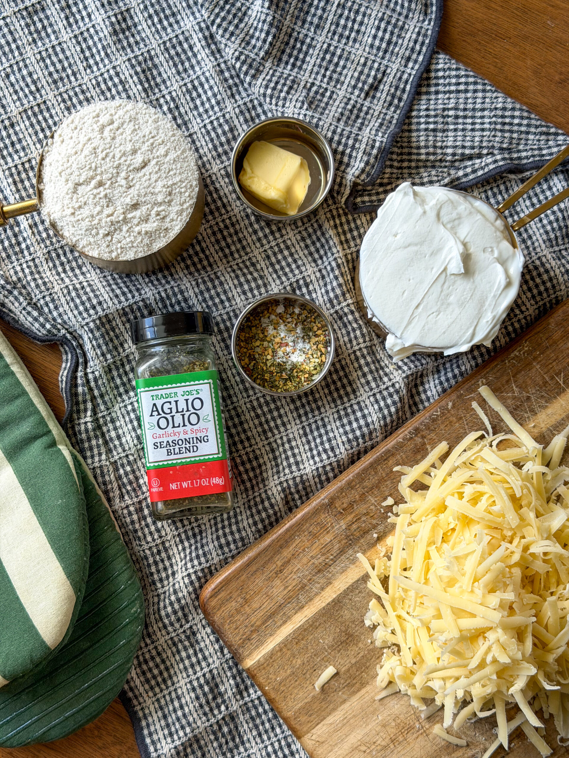 ingredients for Greek Yogurt Cheese Rolls (easy to make, no yeast required!)