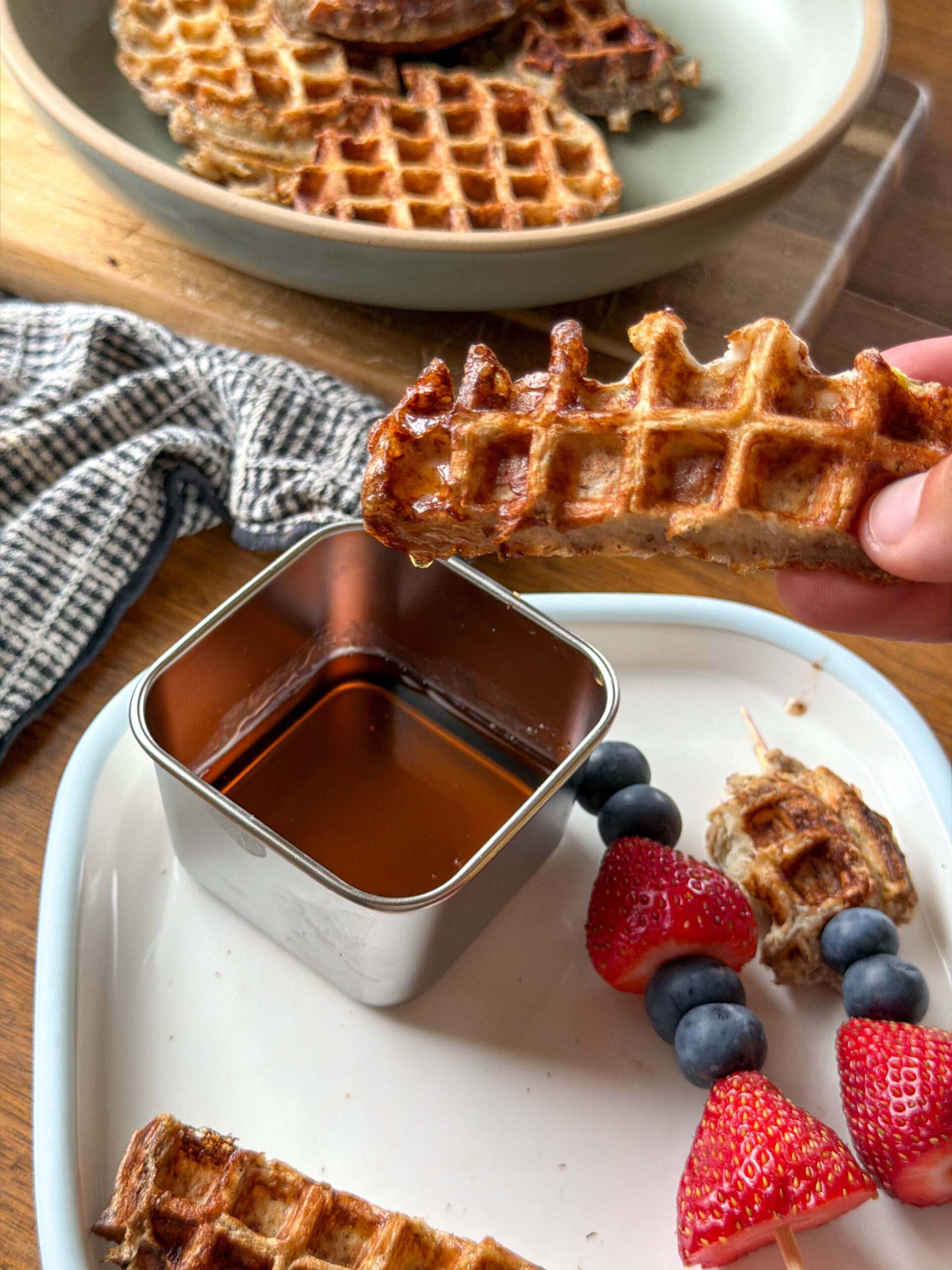 French Toast Waffle Sticks for kids, toddler friendly breakfast (easy to make, no added sugar!)