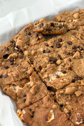 s'mores chickpea blondies for kids