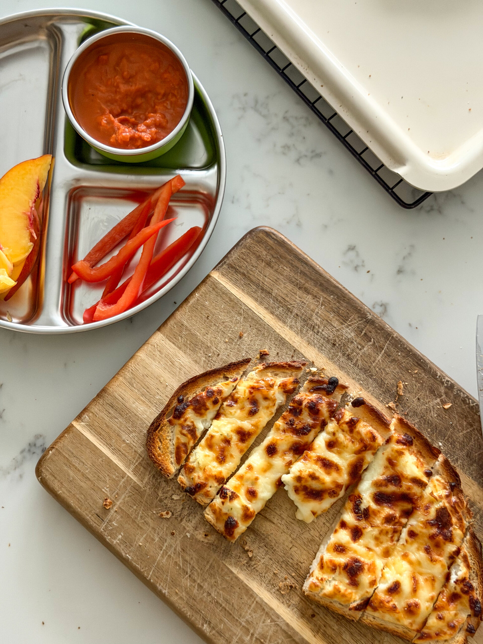 Air Fryer Cottage Cheese Toast for toddlers and kid friendly lunch (easy high protein lunch for kids)