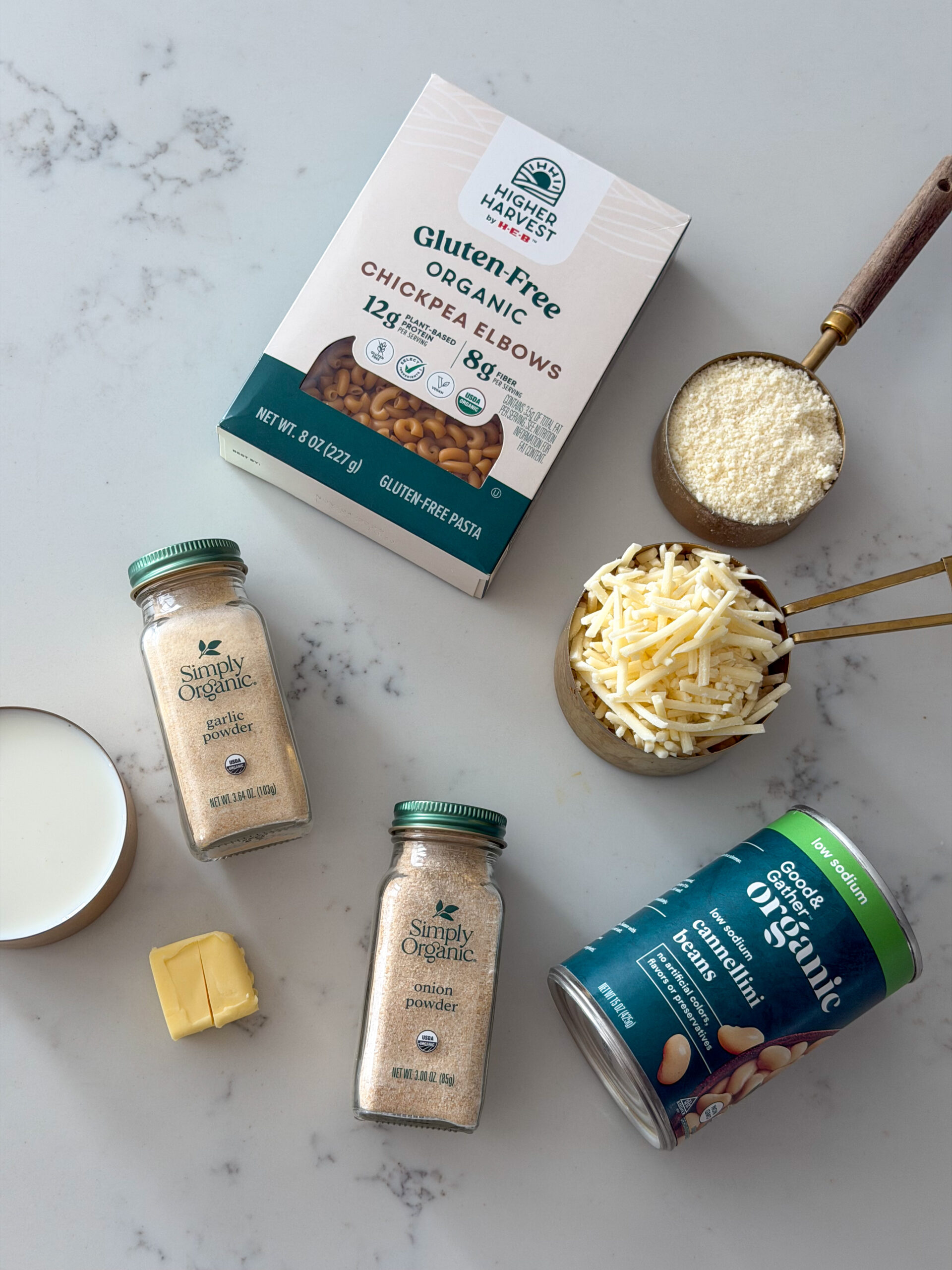 ingredients for white bean mac and cheese for toddlers