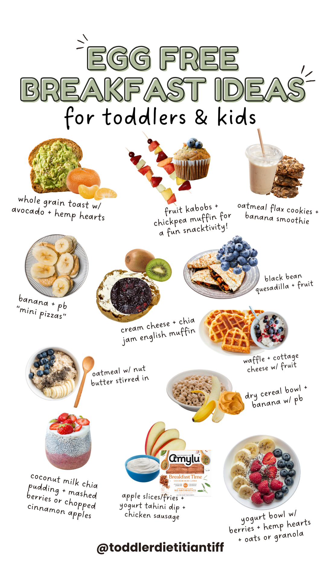 egg free toddler meals, egg free breakfast ideas for toddlers