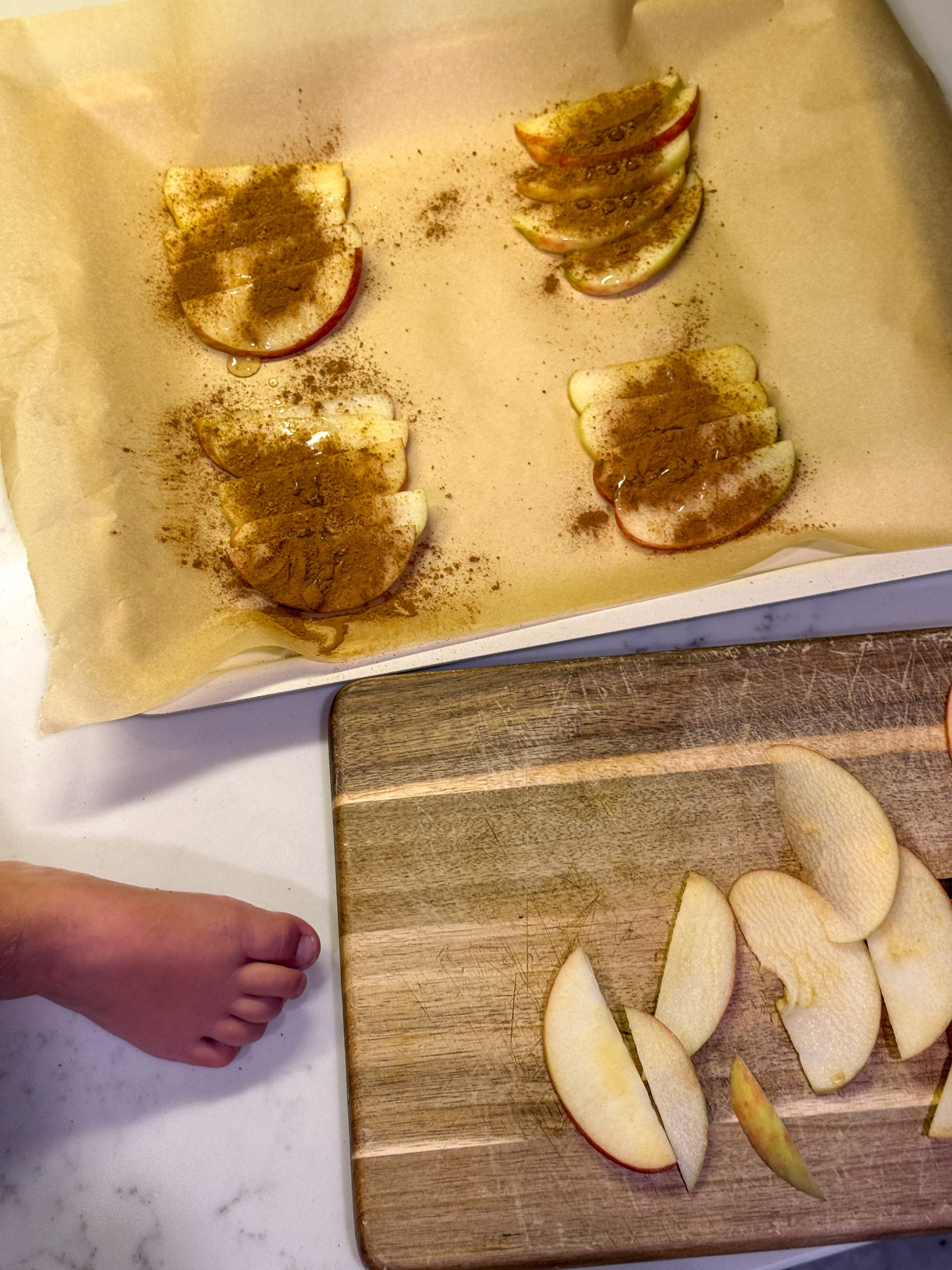 making fall breakfast for toddlers