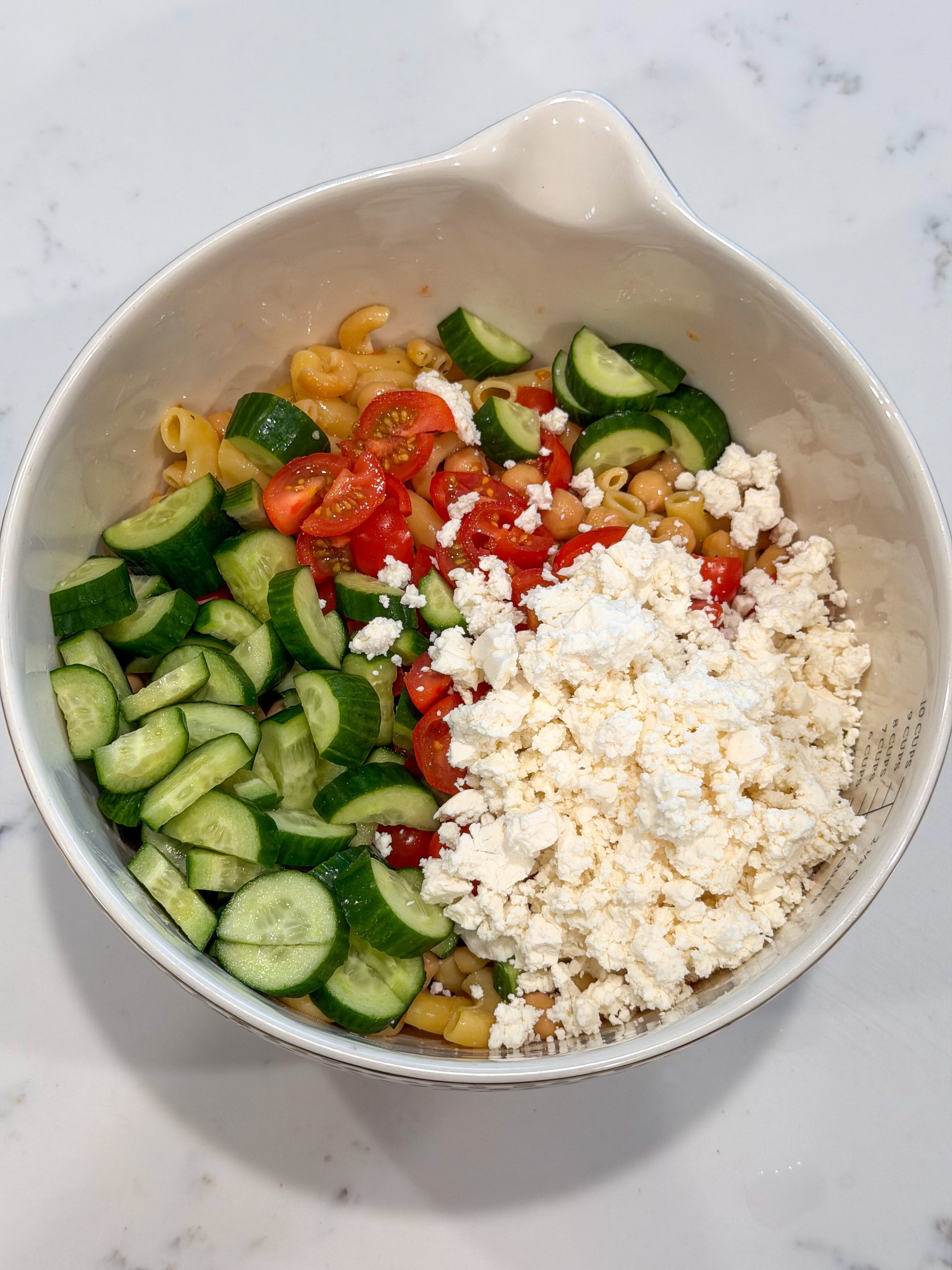 Chickpea Pasta Salad (simple kid-friendly lunch prep, high fiber)