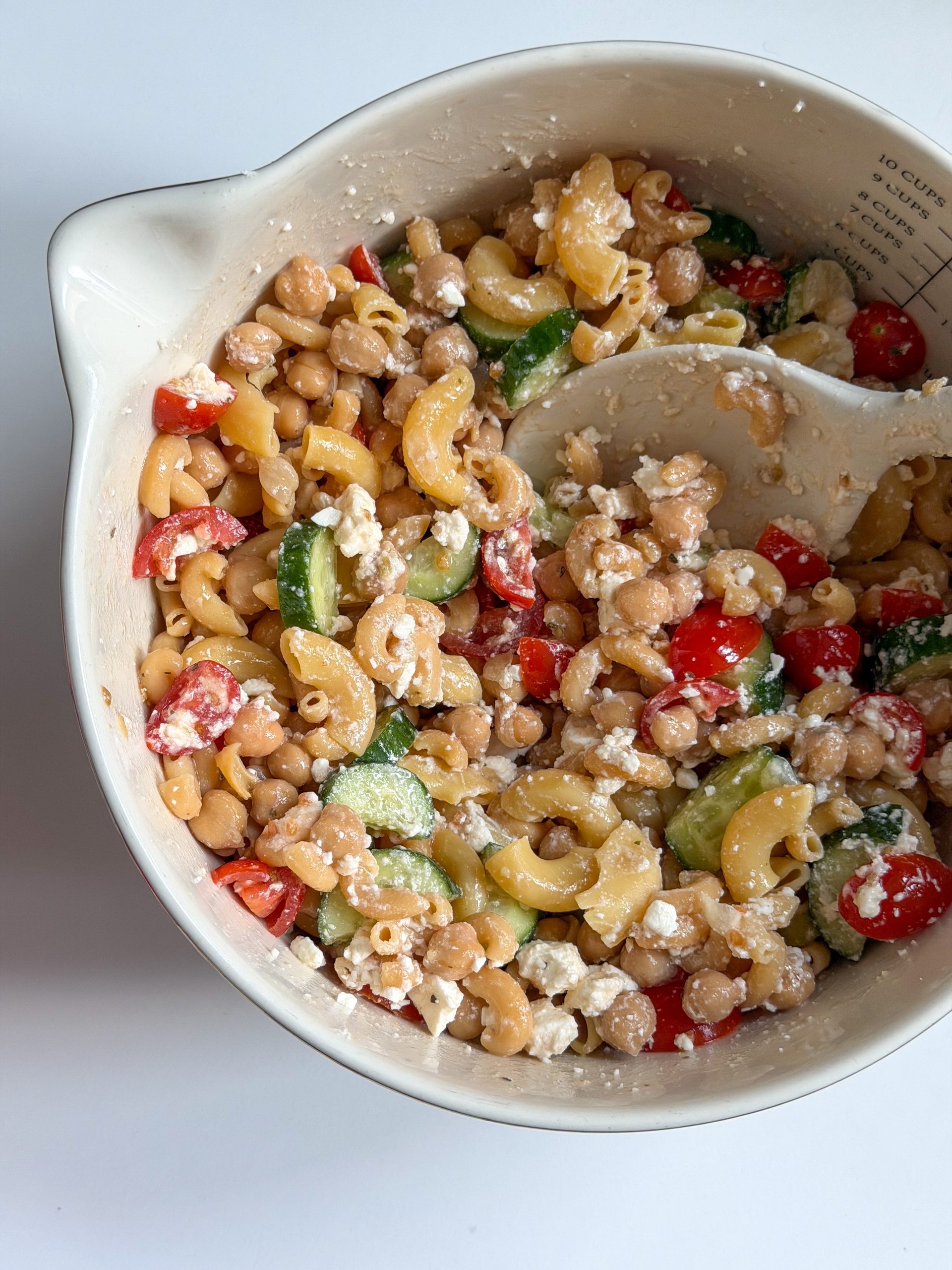 Chickpea Pasta Salad (simple kid-friendly lunch prep, high fiber)