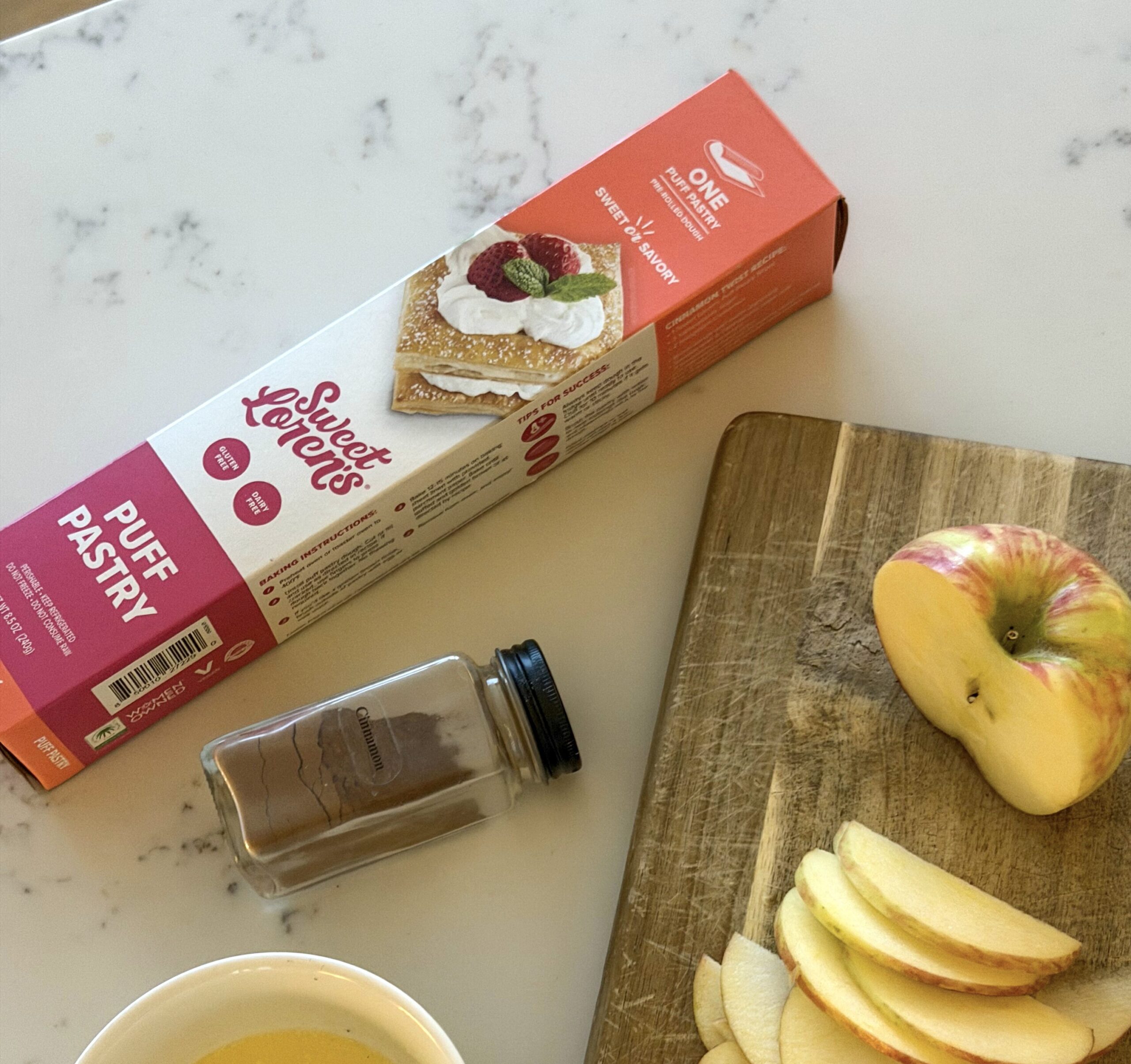 ingredients for Easy Upside Down Apple Turnovers for Toddlers