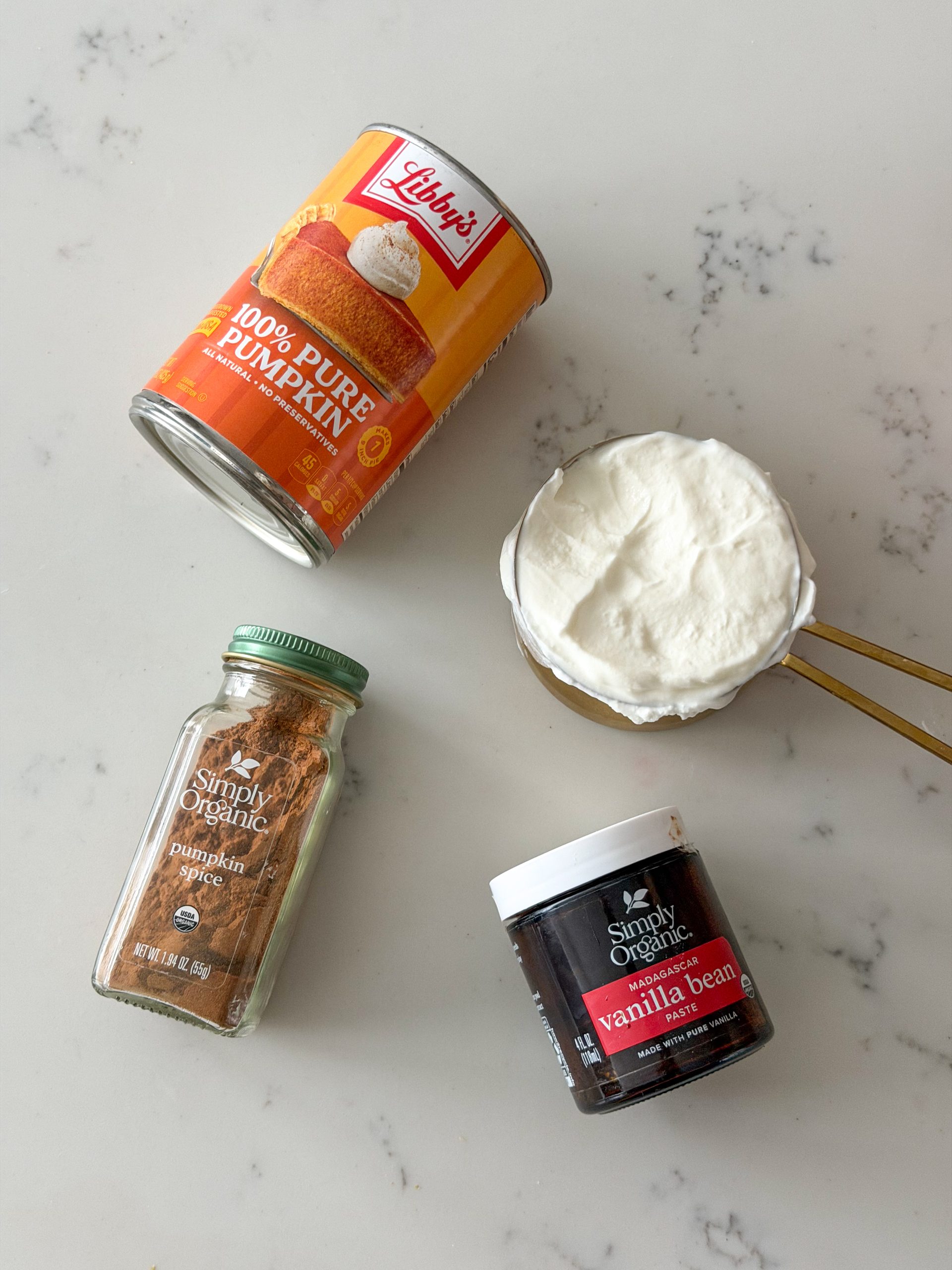 ingredients for pumpkin frozen yogurt bark