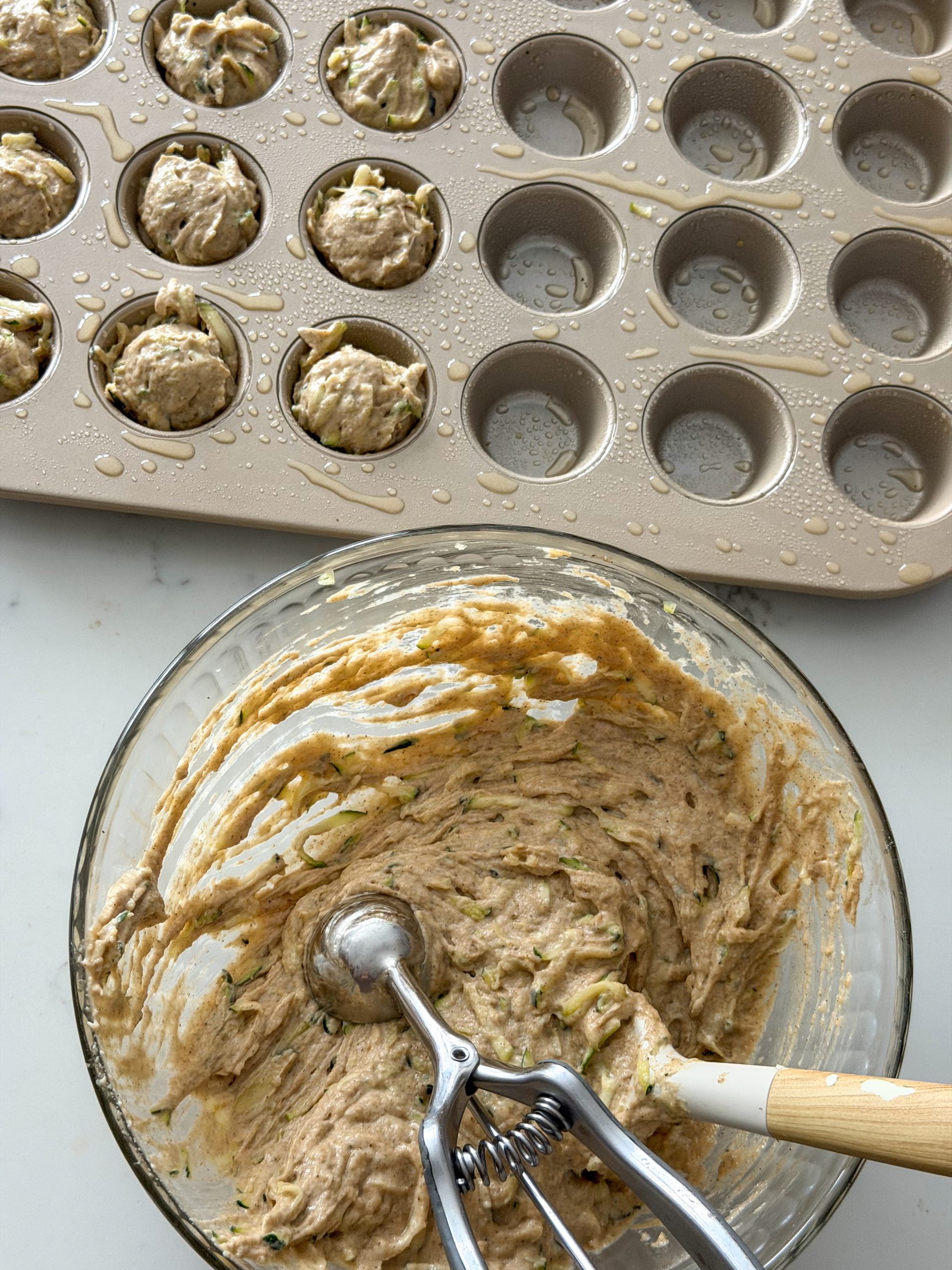 dividing muffins into wells